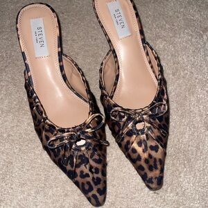 Steven by Steve Madden Animal Print Mules